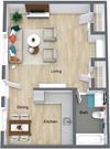 Floor plan Lake Studio Model 3D Lake Studio Model floor plan - GSJ